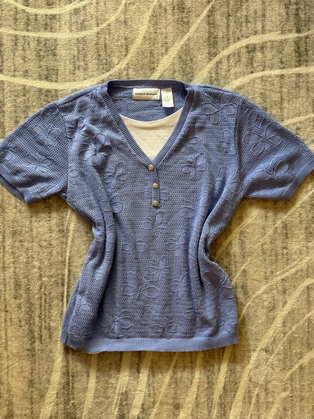 Alfred dunner purple knit sweater top